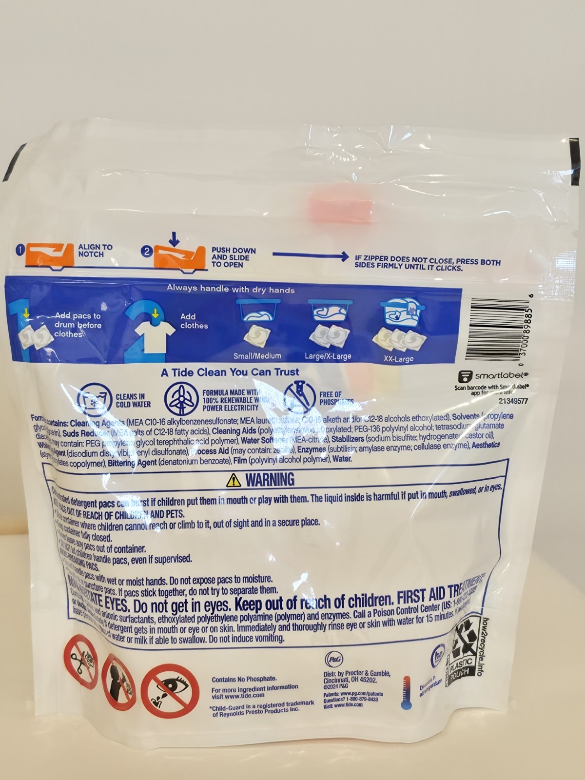 (2)Tide PODS Laundry Detergent Soap Pacs Free & Gentle (Unscented) 14 Count Each