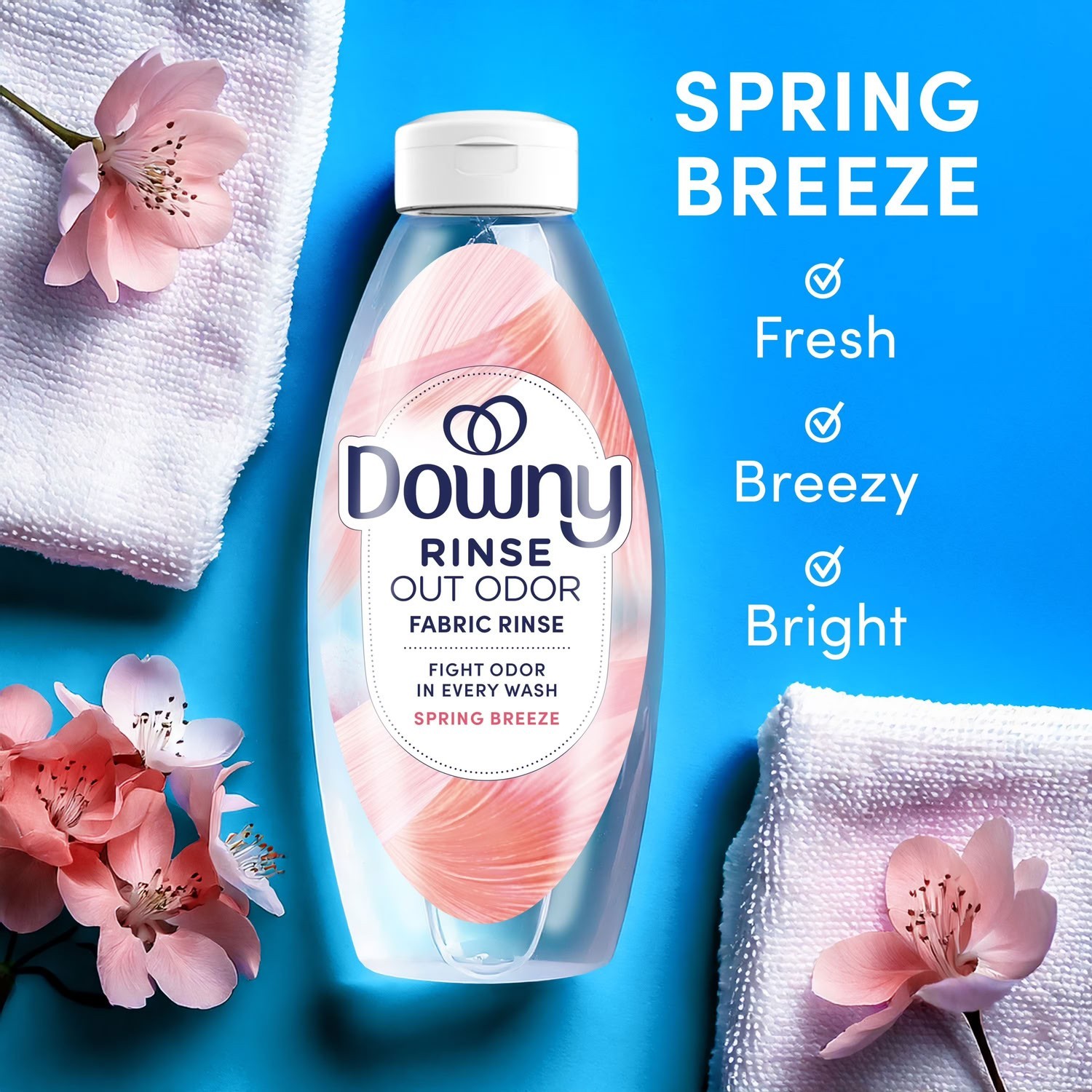 Downy Rinse Out Odor Laundry Rinse Spring Breeze Scent Tackles Odors 48oz