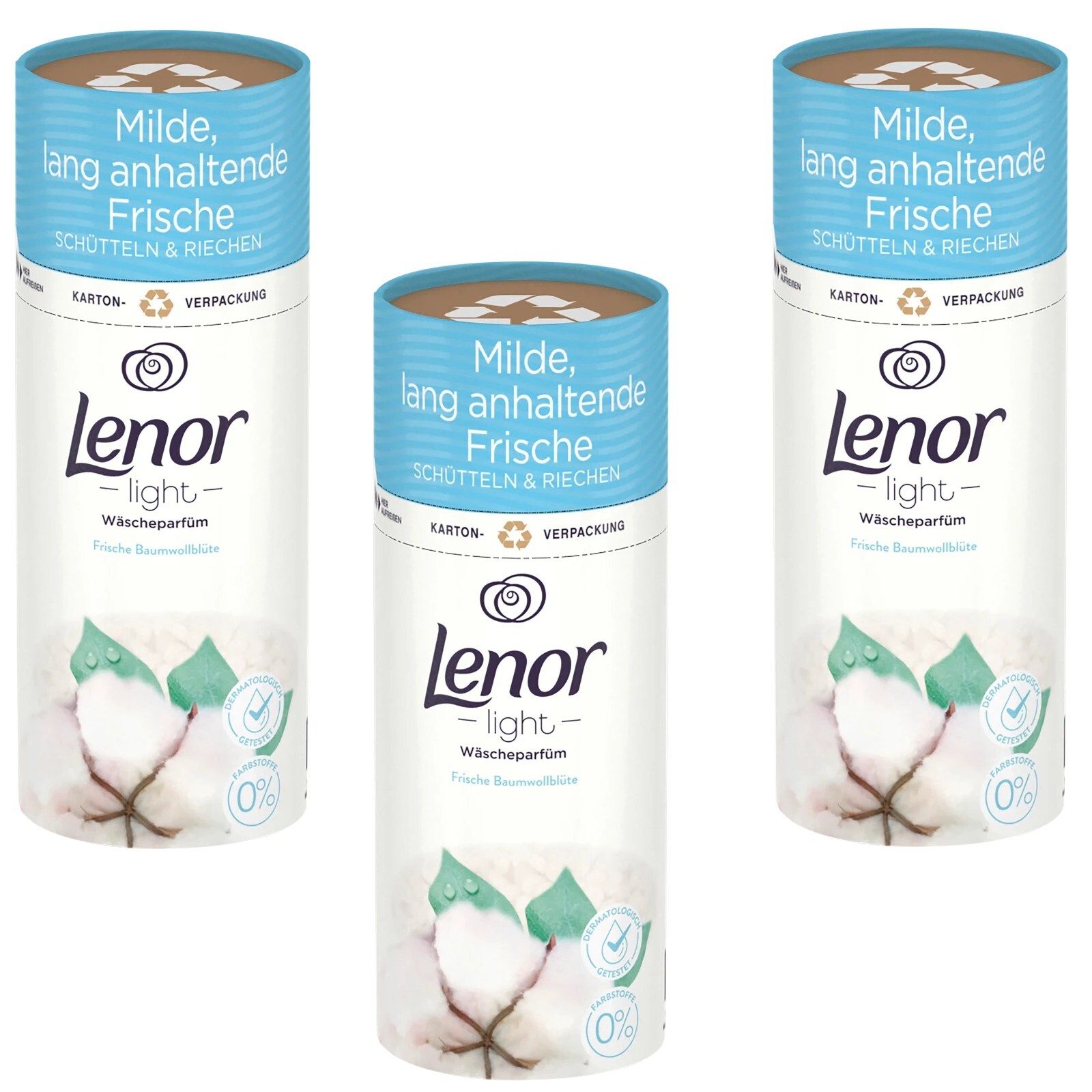 Lenor Light Laundry Perfume Fresh Cotton Blossom 3x 160g 12 WL Long Freshness