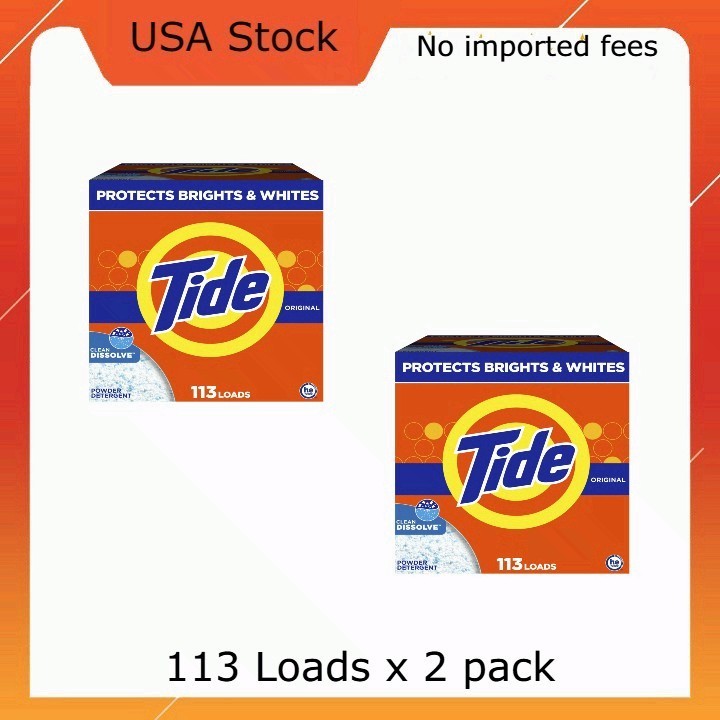 Tide Powder Laundry Detergent, Original Scent, 129 oz, 113 Loads x 2 pack