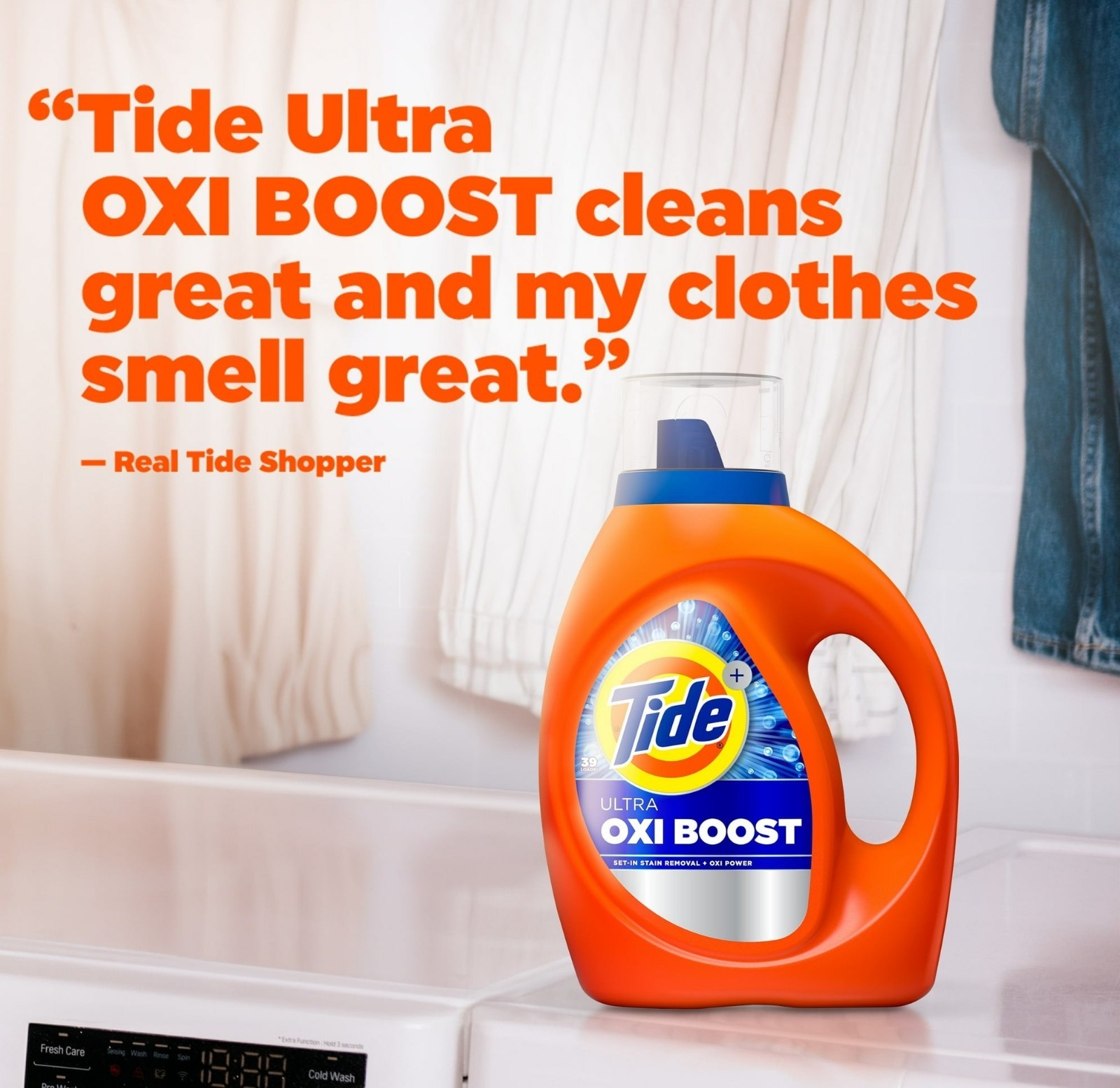 Tide Ultra Oxi Liquid Laundry Detergent 73oz 52 Loads Advanced Stain Removal
