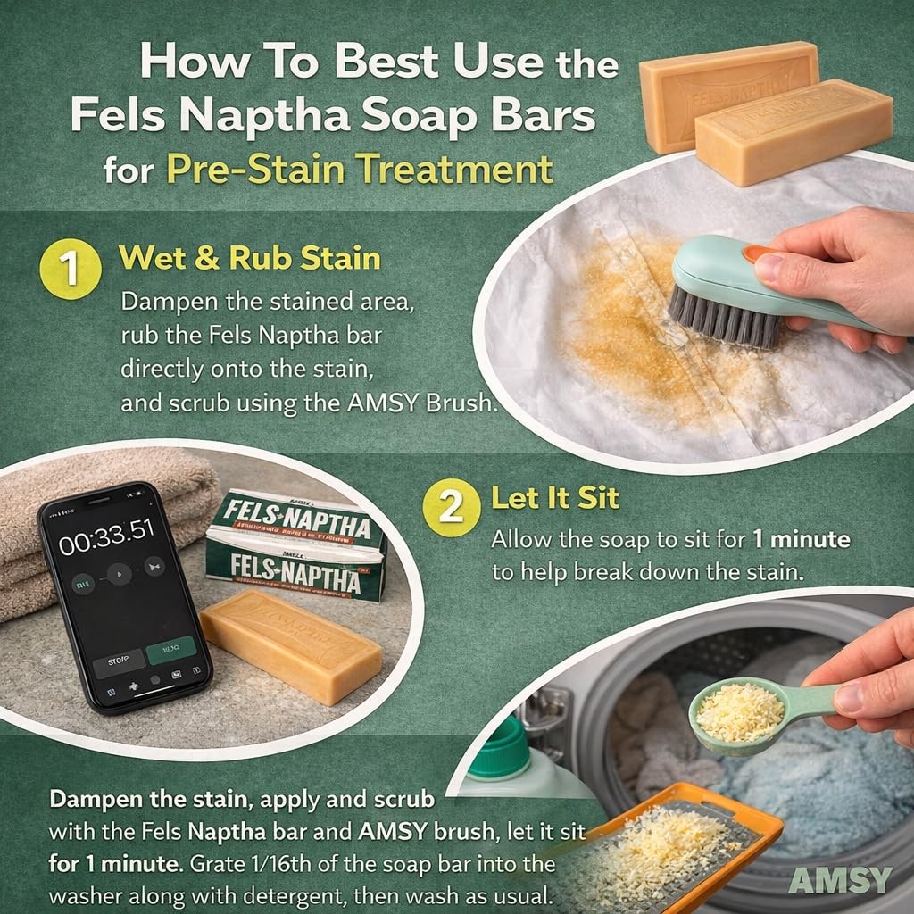 Stain Cloths Laundry Bundle – Multifunctional Stain Brush with Soap Dispenser…