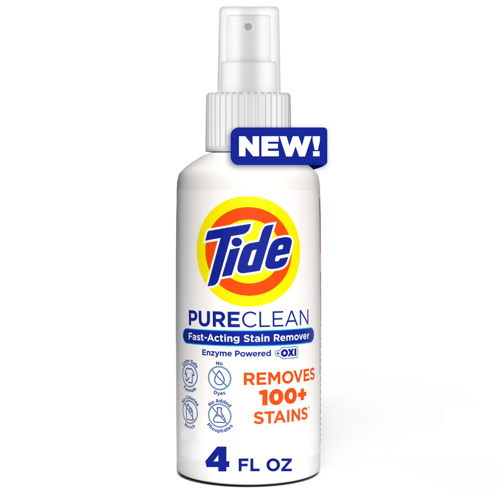 Tide PureClean Stain Remover Enzyme OXI Fast Acting Color Safe 4oz