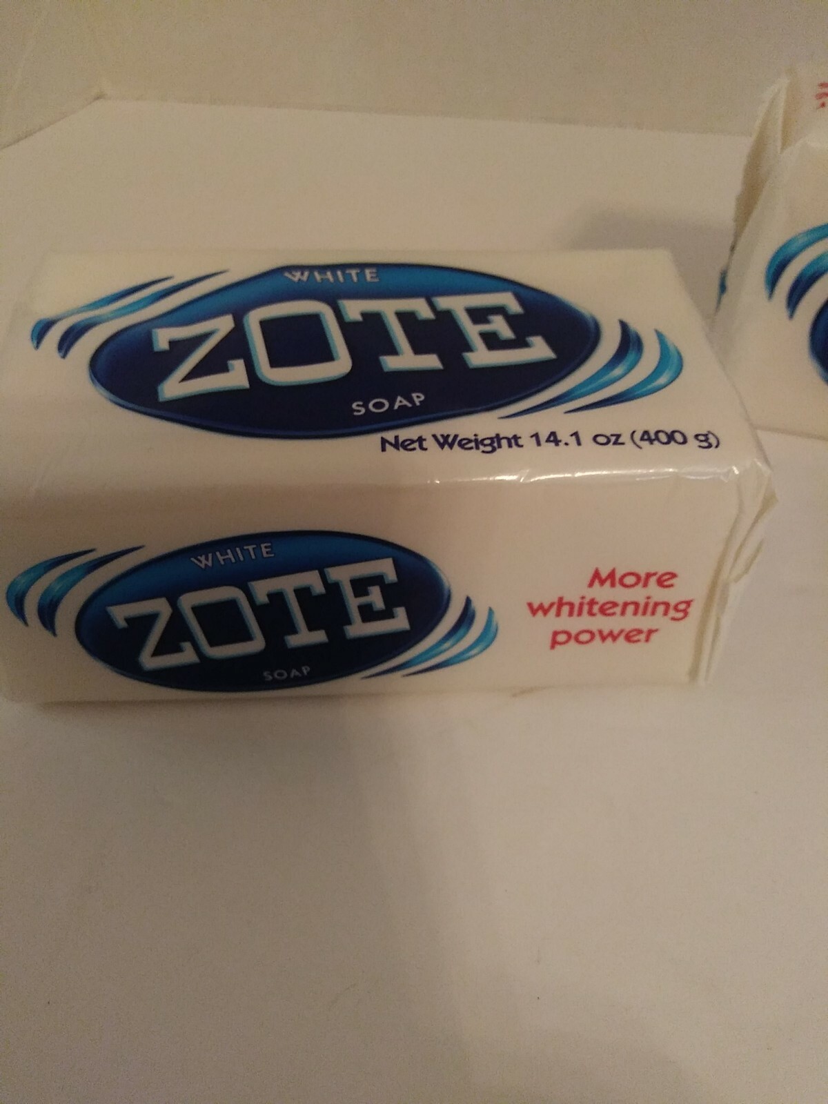 2 Bars Zote White Laundry Soap, 14.1 Oz More Whitening Power Safe For Delicates