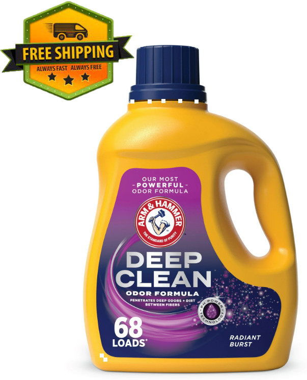 ARM & HAMMER Deep Clean Odor Control Liquid Detergent, 102 oz, 68 Loads