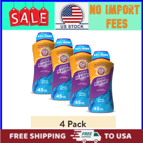 4 pack ARM & HAMMER Odor Blasters In-Wash Scent Booster Fresh Burst Scent 45 Oz