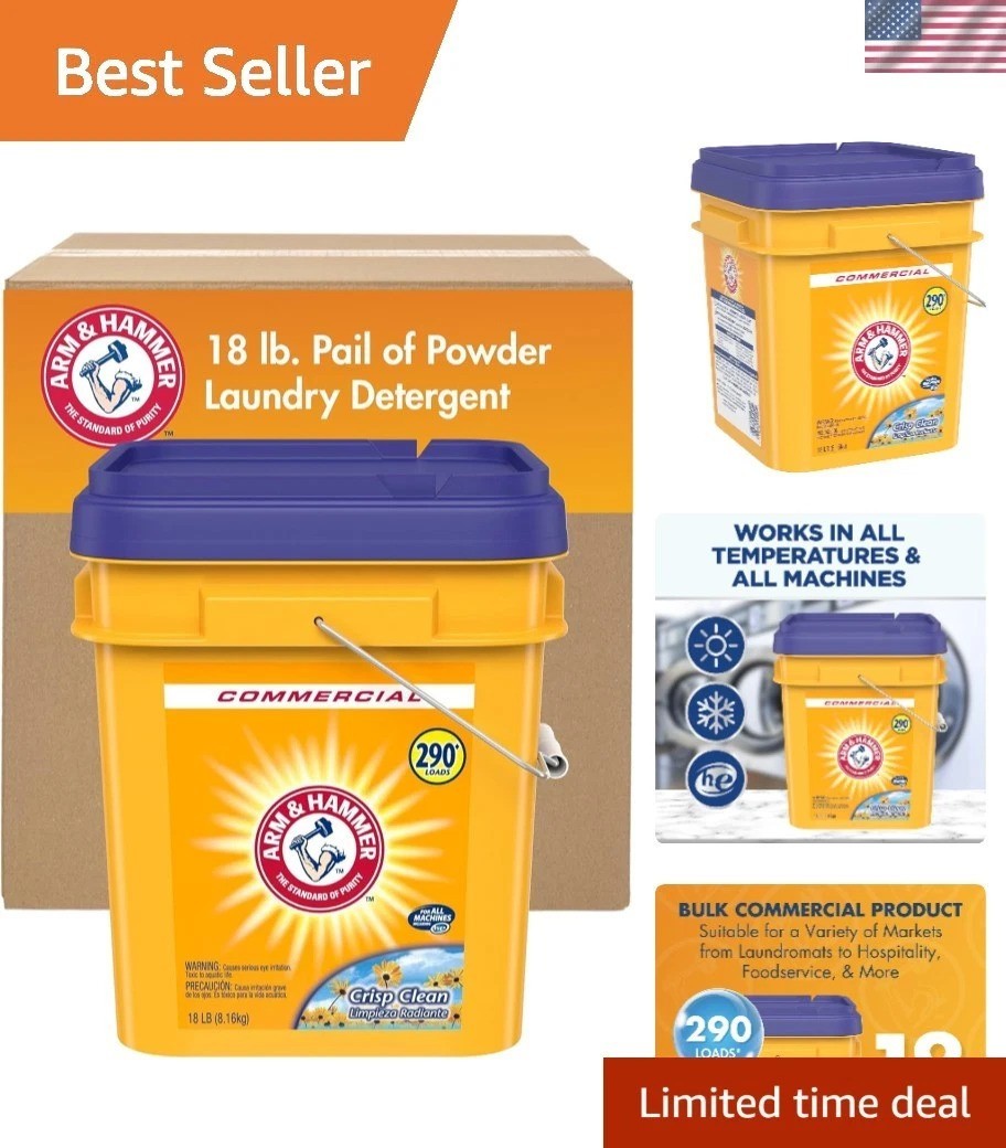 Professional Biodegradable Powder Laundry Detergent – 18lb Pail for 290 Loads