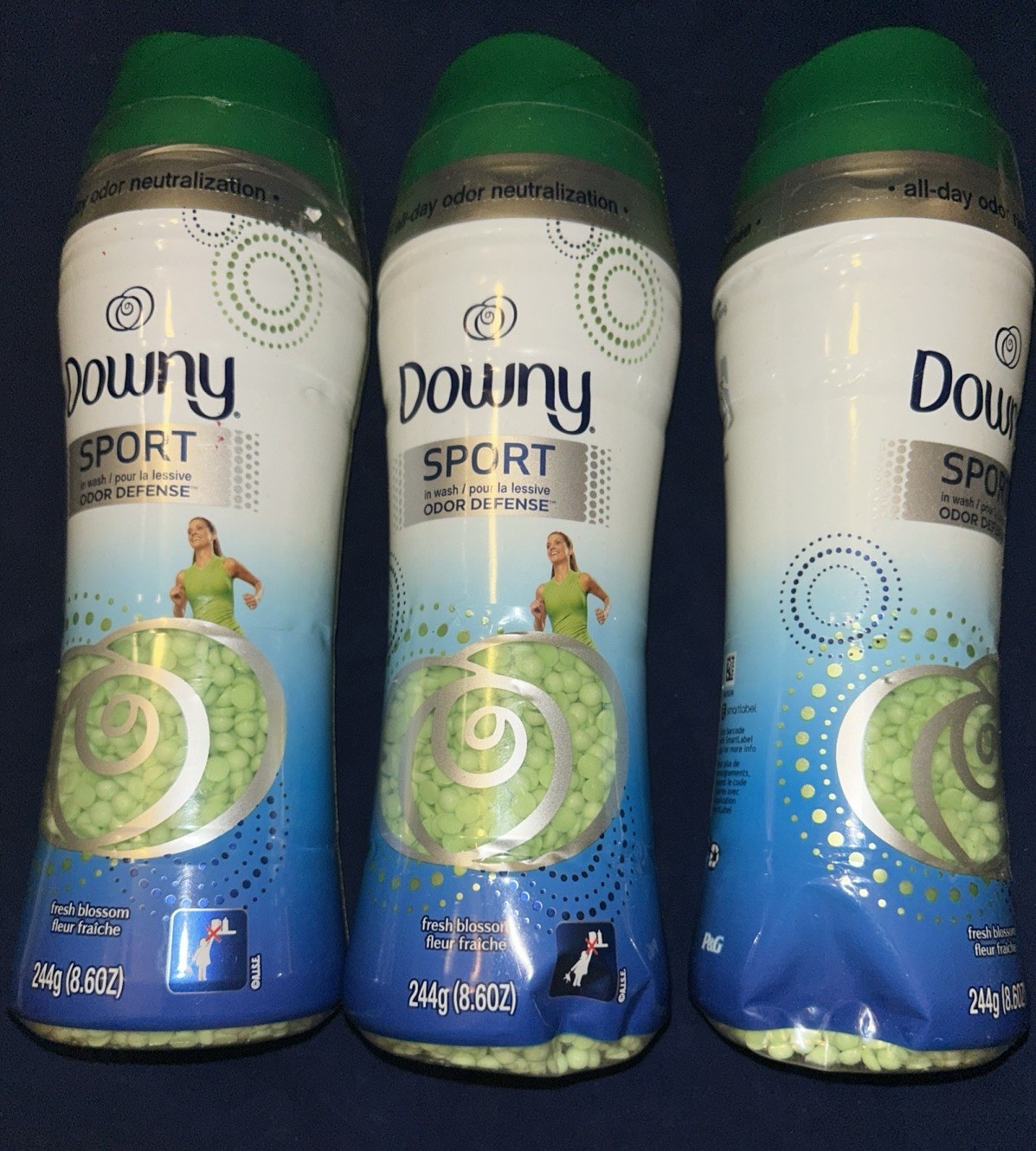 3 Downy SPORT Odor Defense NEUTRALIZATION Beads FRESH BLOSSOM DISCONTINUED