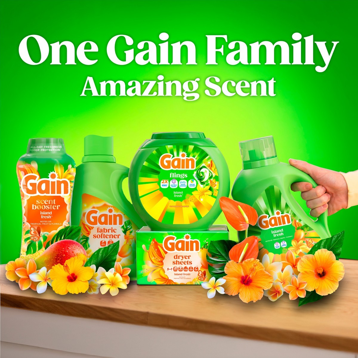 Gain Island Fresh Liquid Laundry Detergents 100 Loads – 132oz