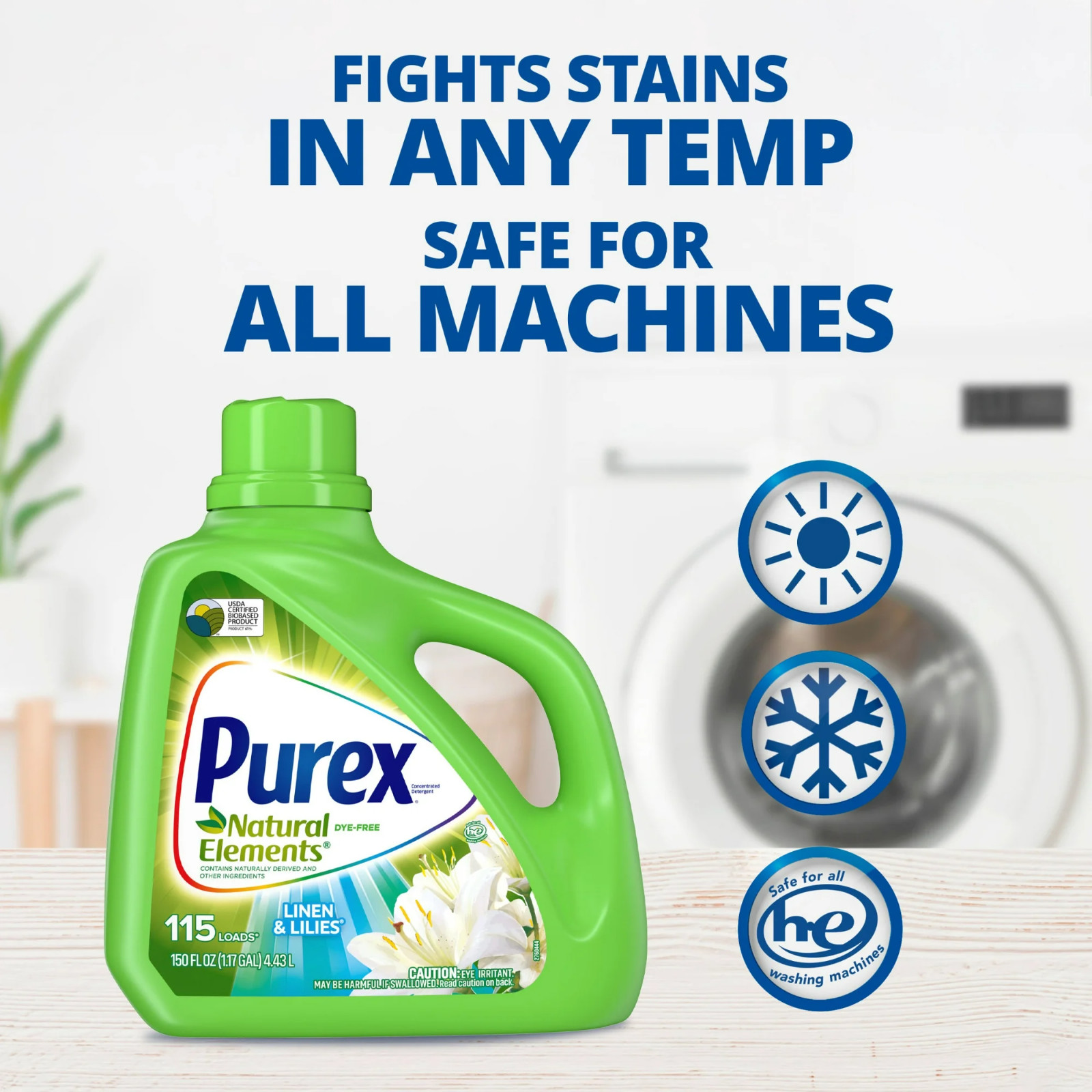 Purex Linen & Lilies Natural Elements Liquid Laundry Detergent 150 fl oz