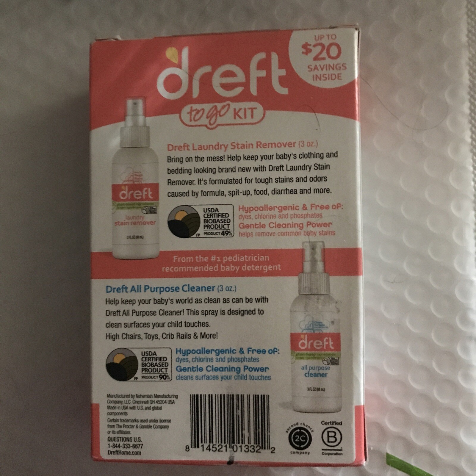 Dreft to go Kit Laundry Stain Remover & All Purpose Cleaner – 2pk/6 fl oz ~ Baby