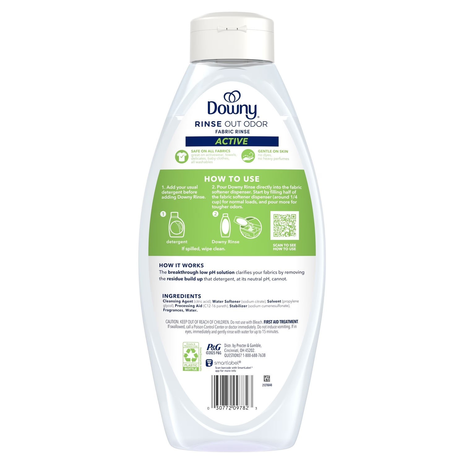 Downy Rinse Out Odor Laundry Rinse Active Fresh Scent Refreshes 48 Fl Oz