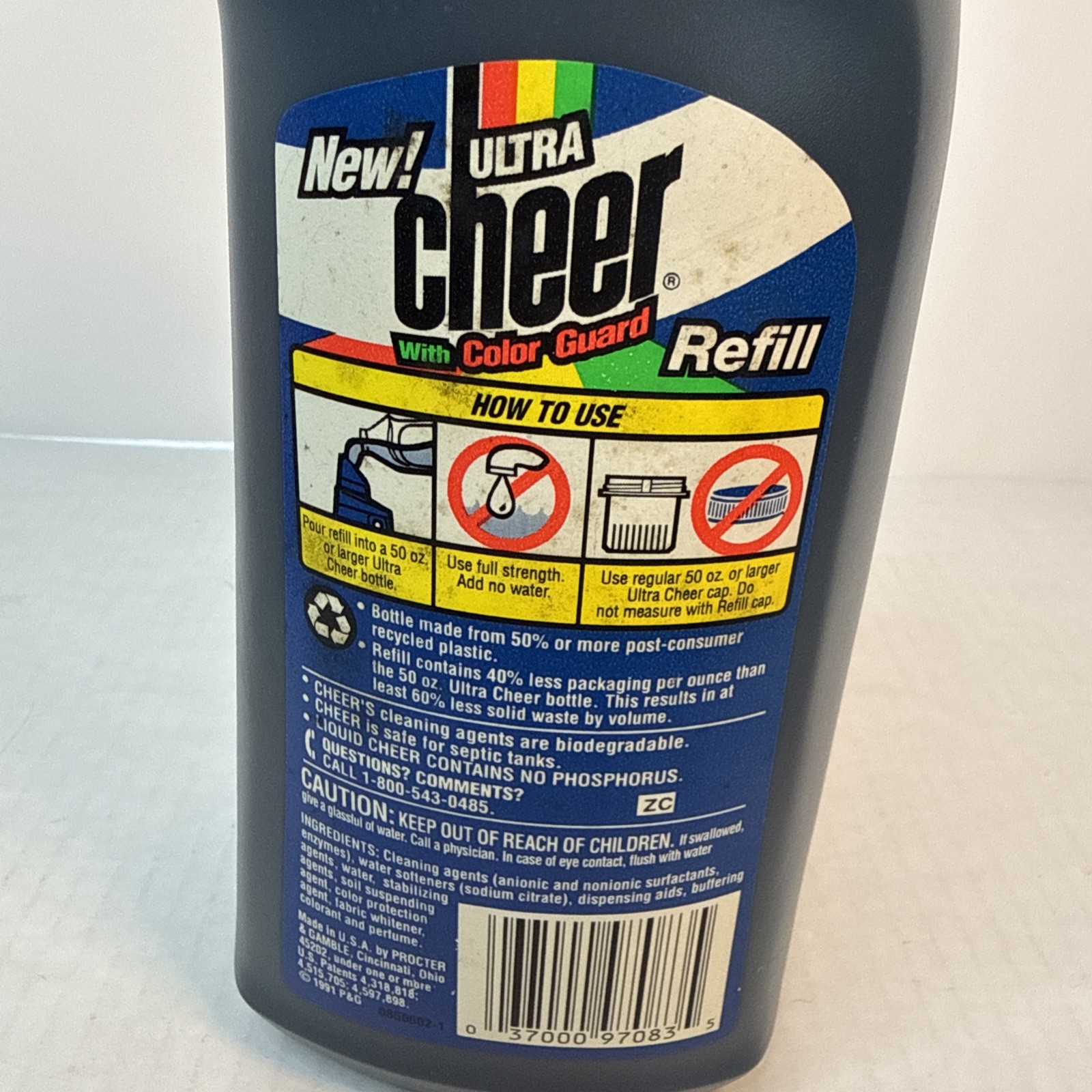 Vintage Ultra Cheer With Color Guard Refill Concentrated Detergent 1991