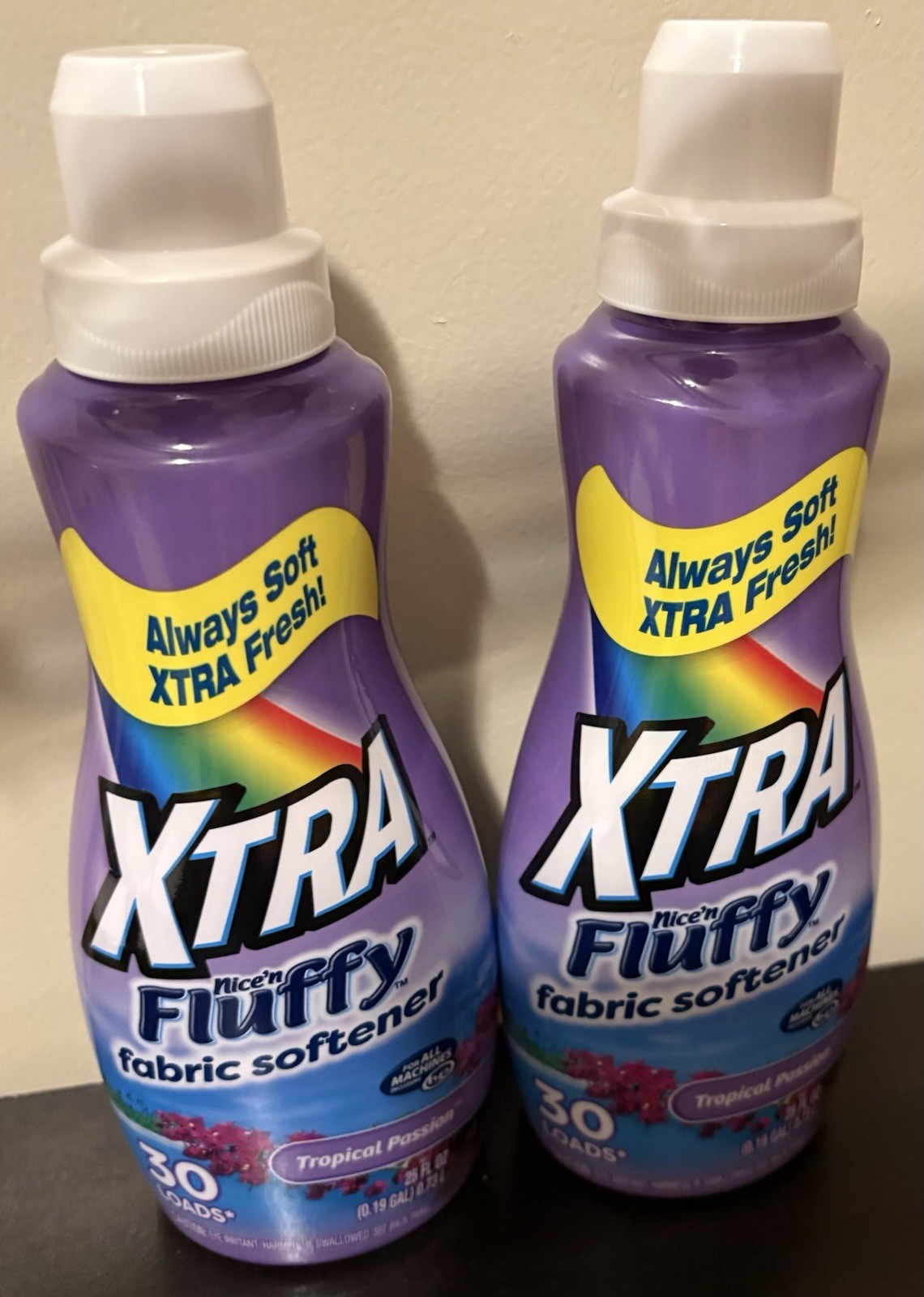 2 Pack- XTRA Tropical Passion Nice N Fluffy Fabric Softener 25 Fl. Oz