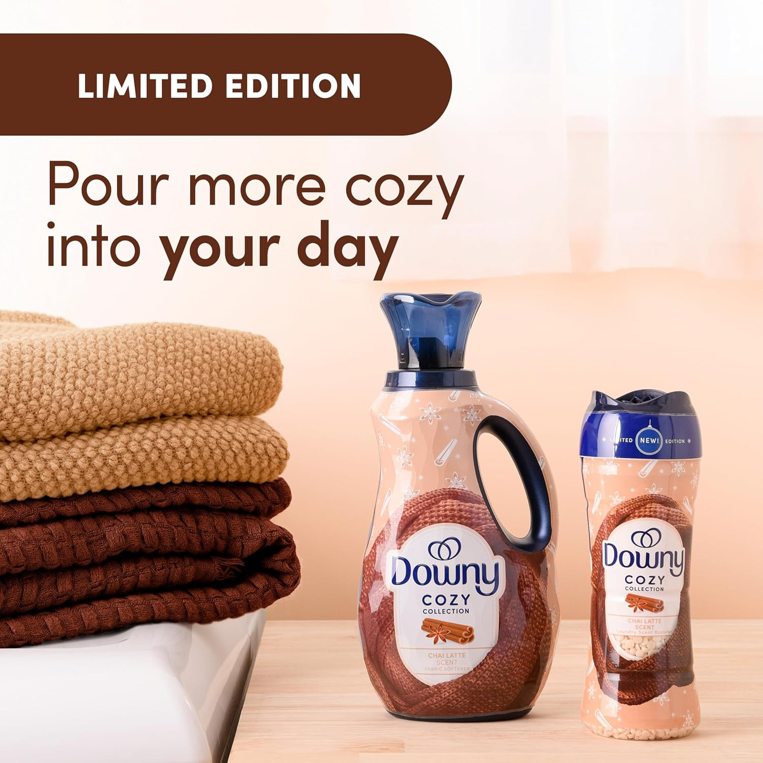 Cozy Collection In-Wash Laundry Scent Booster Beads, Chai Latte Scent, 7.8 Oz, L
