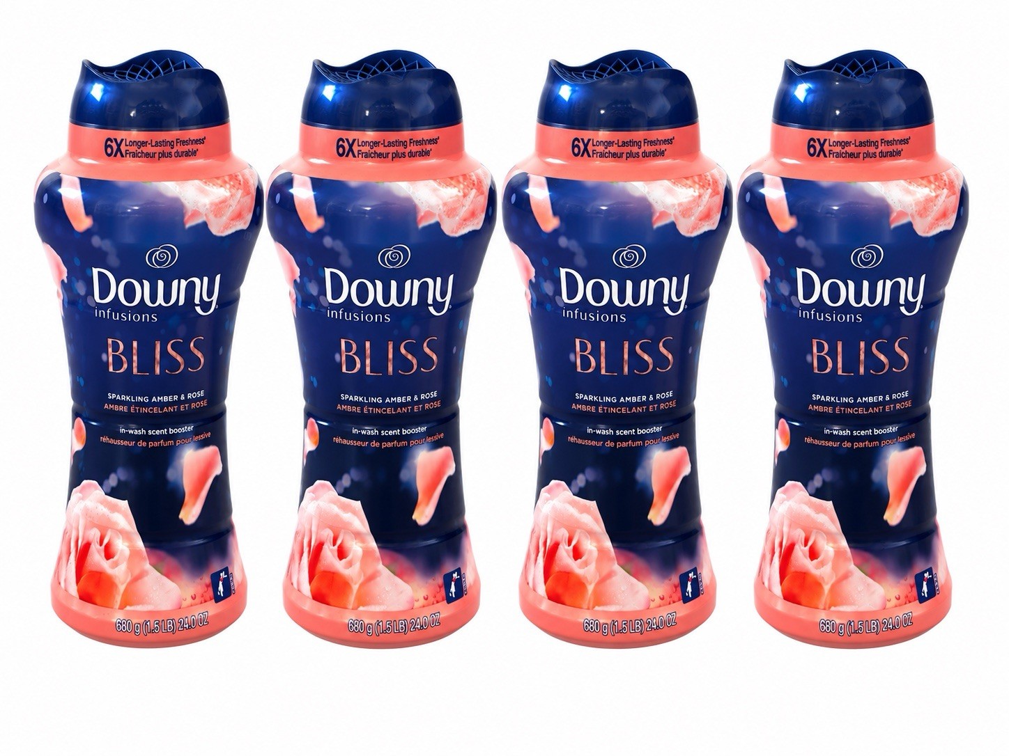 Downy Infusions Bliss Sparkling Amber & Rose 24oz 4 Units HTF Rare New