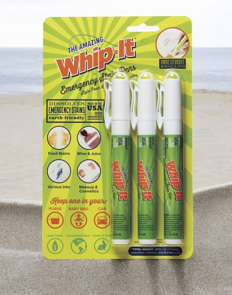 Whip-It Stain Remover Pens – 3 Count Removes Stains From Fabric, Carpet, Clothes