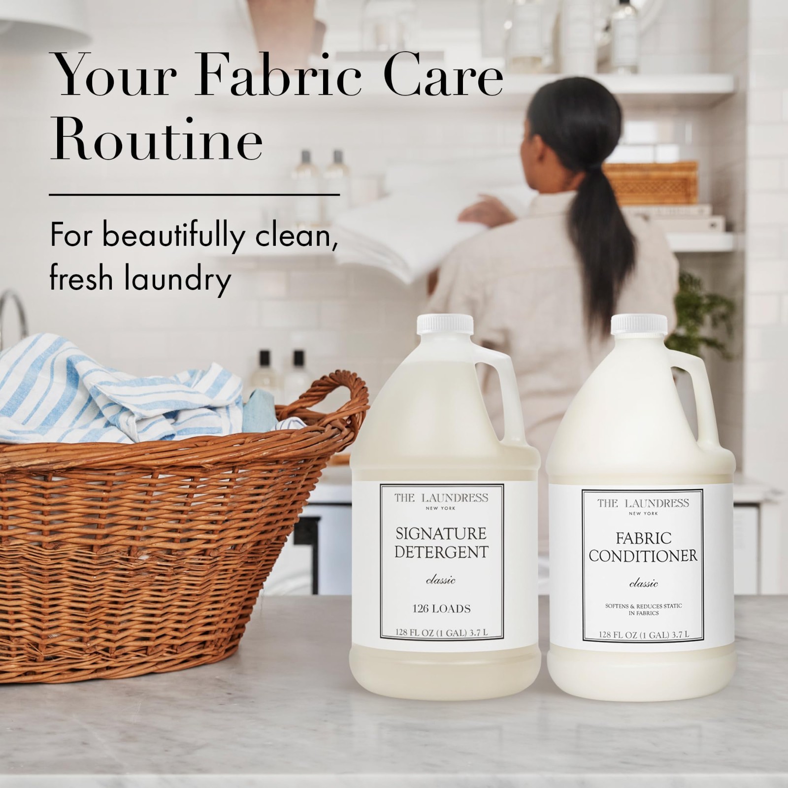 Luxury Laundry Detergent Gallon with Pump, Classic Fragrance, 126 Loads, Triple