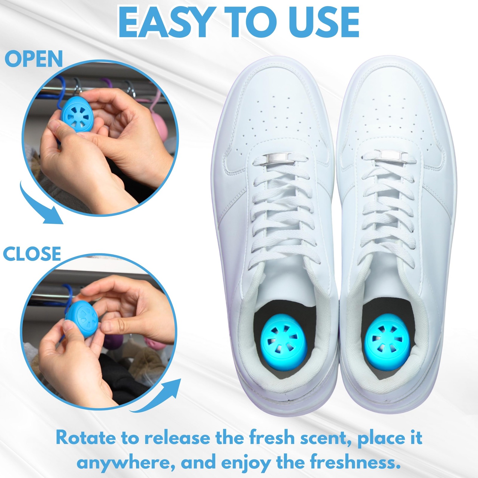 Shoes Deodorizer Ball 6 Count, Fresh Linen Scent, Odor Remover Balls for Snea…