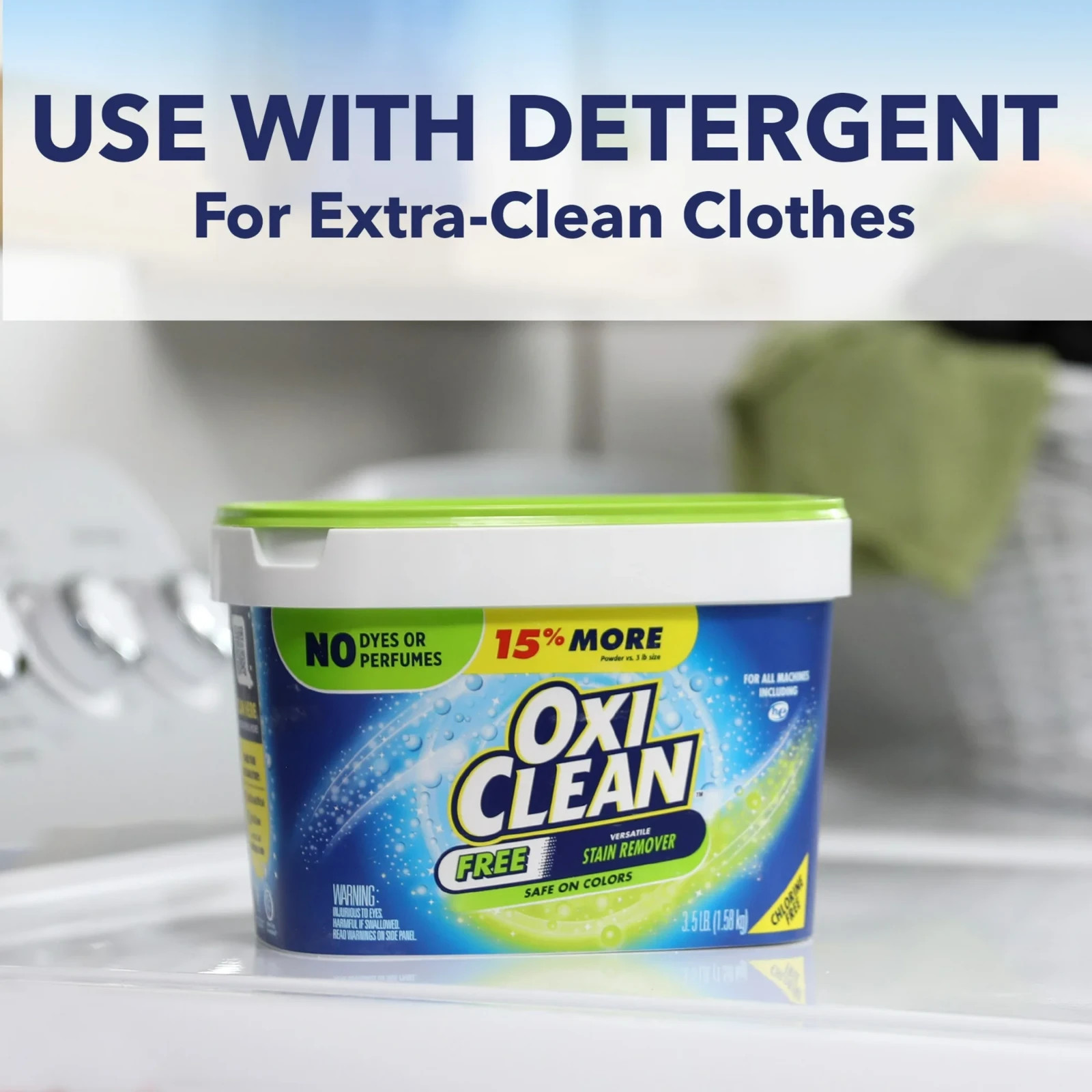 OxiClean Versatile Stain Remover Powder Free, Laundry Remover, 3 Lbs