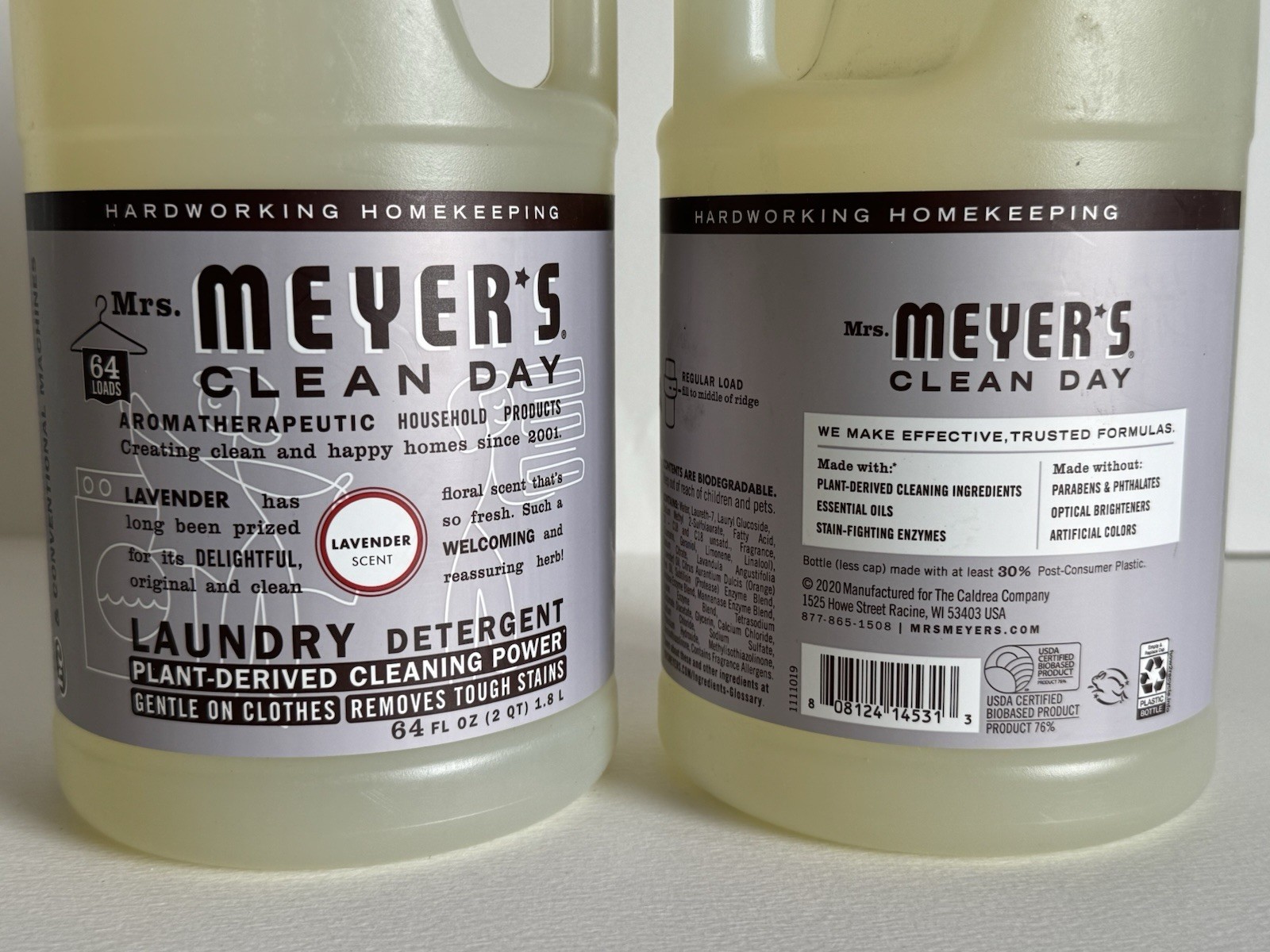 Mrs. Meyer’s 369504 Liquid Laundry Detergent, Lavender Scent,64 oz Each (2 PACK)