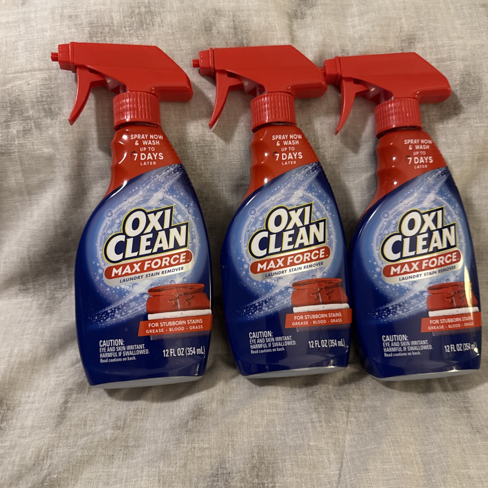 Set of 3 Oxi Clean Max Force Laundry Stain Remover Original 12 oz Bottles – NEW.