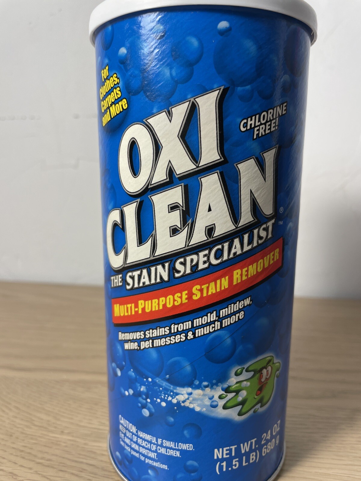 OXICLEAN Stain Remover Powder Orange Glo 24 Oz VTG NEW Sealed Old Stock Blue Can