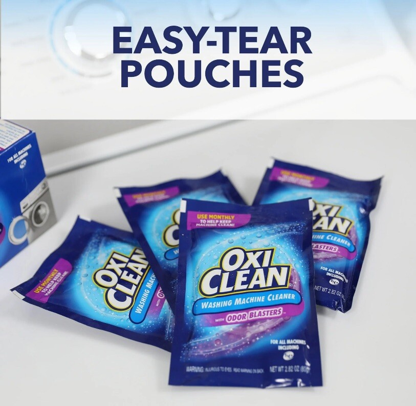 OxiClean Washing Machine Cleaner with Odor Blasters, 4 Count