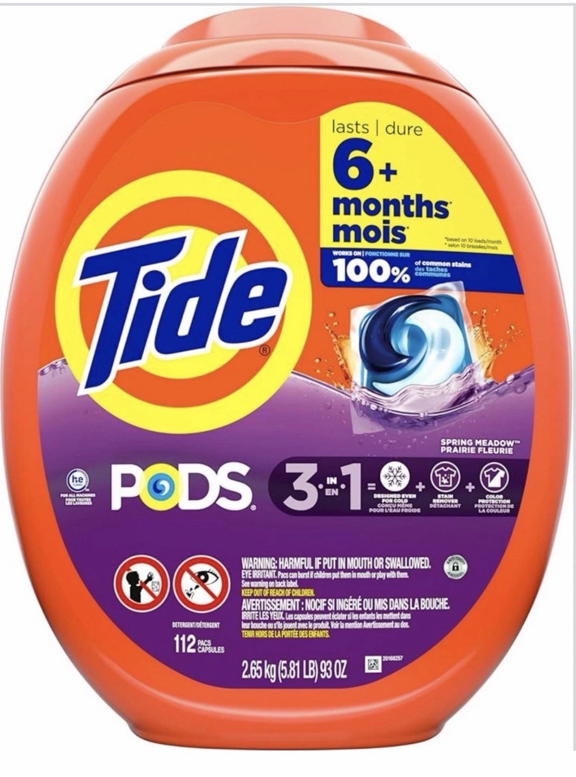 Tide PODS Laundry Detergent Pacs Spring Meadow Scent 112 Count FREE SHIPPING