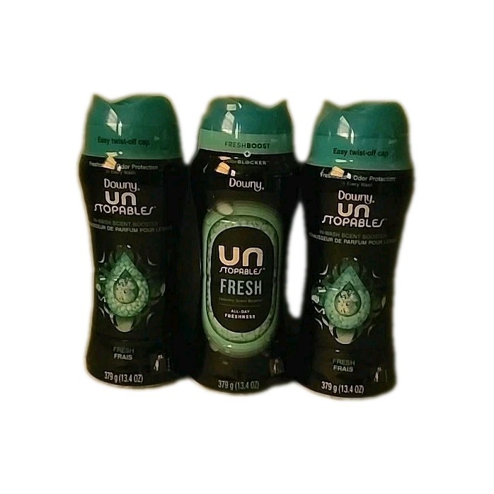 3 Downy Unstopables In-Wash Scent Booster Beads, Fresh (40.2 Oz Total)