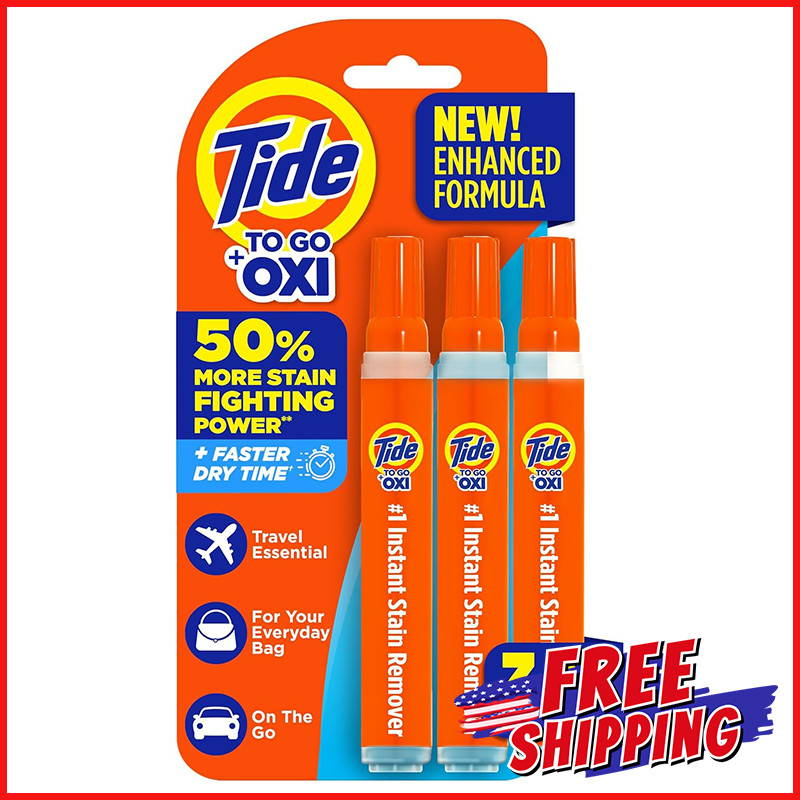 TIDE CLOTHES STAIN REMOVER PEN Instant To Go Spot Cleaner Fast Drying 3 PCS