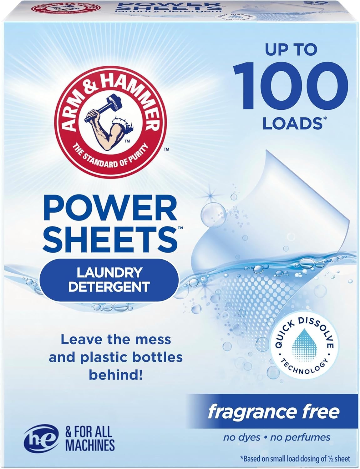 Eco-Conscious Travel Laundry Sheets – Power Detergent, 50 Fragrance-Free Sheets