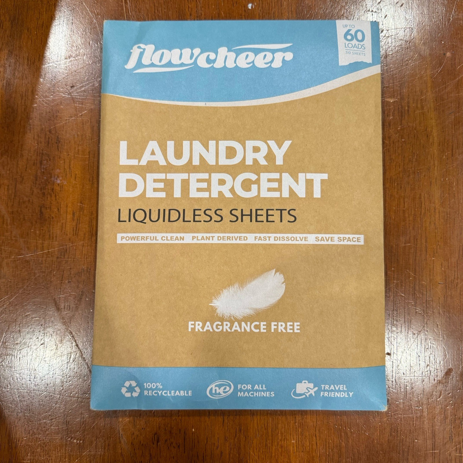 Flowcheer Laundry Detergent Sheets, 30 Count, 60 Loads