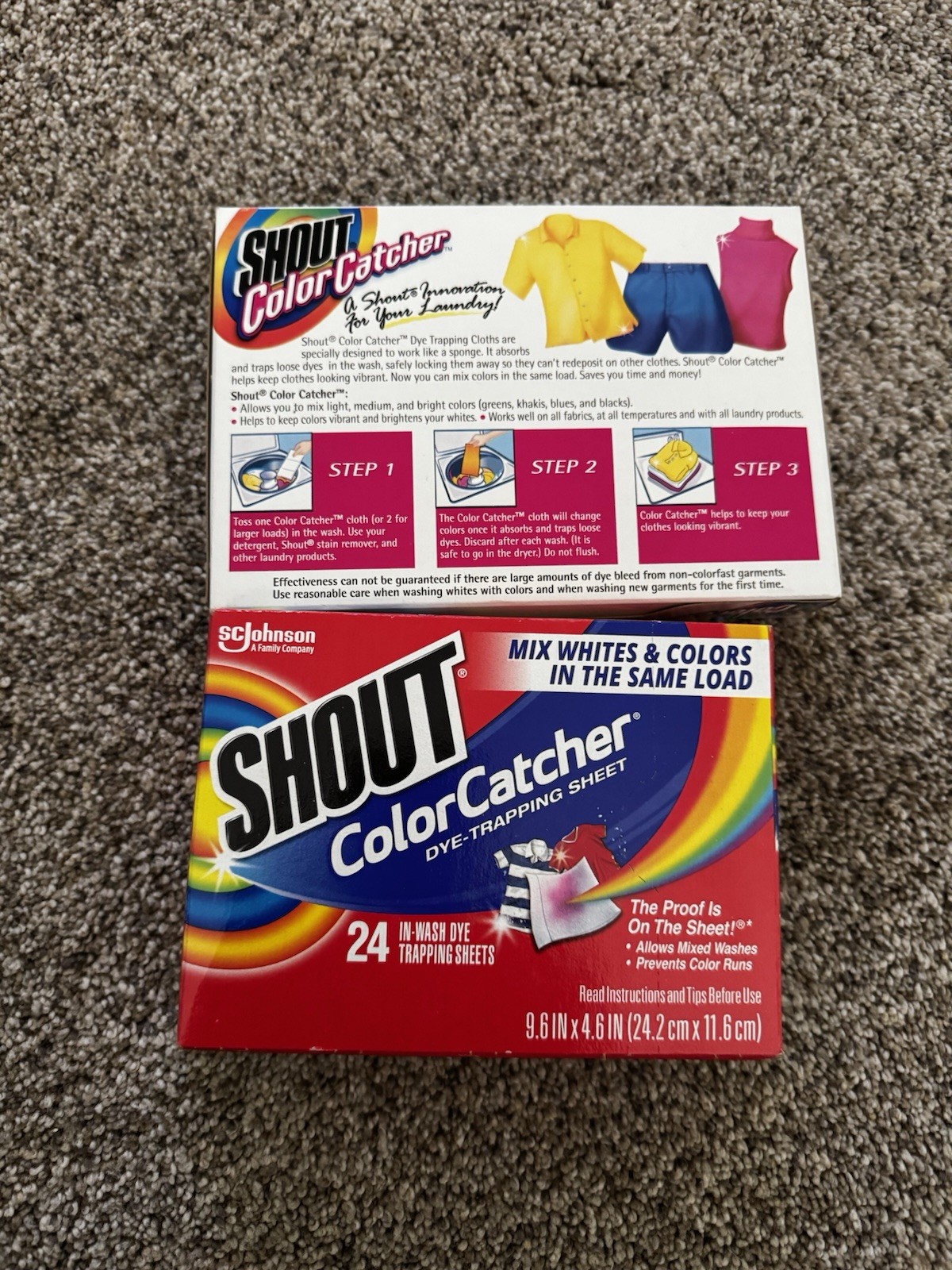 2-Shout Color Catcher, Laundry Dye-Trapping Sheets, 24 Sheets Vtg 2002 New 2020