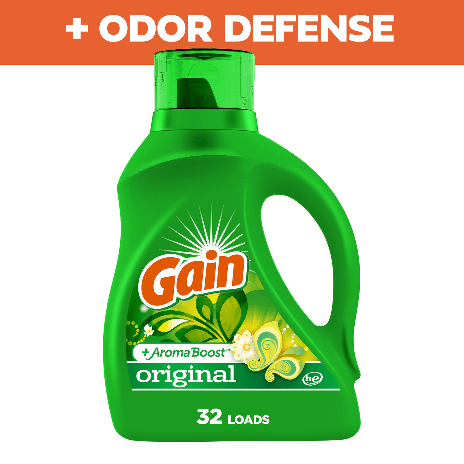 Gain Laundry Detergent Liquid with Odor Fighters, Original Scent
