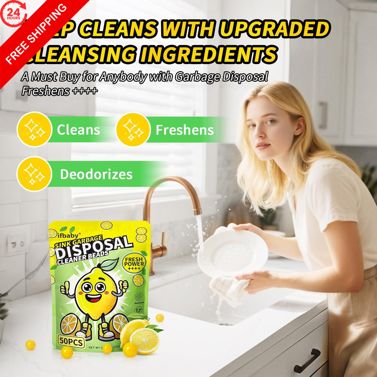 ifbaby 50 Count Garbage Disposal Cleaner and 0.13 Ounce (Pack of 50)