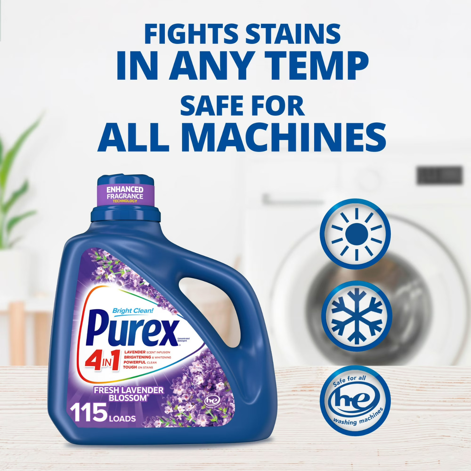 4 Pack Purex Liquid Laundry Detergent Fresh Lavender Fields 150 fl oz 115 Loads