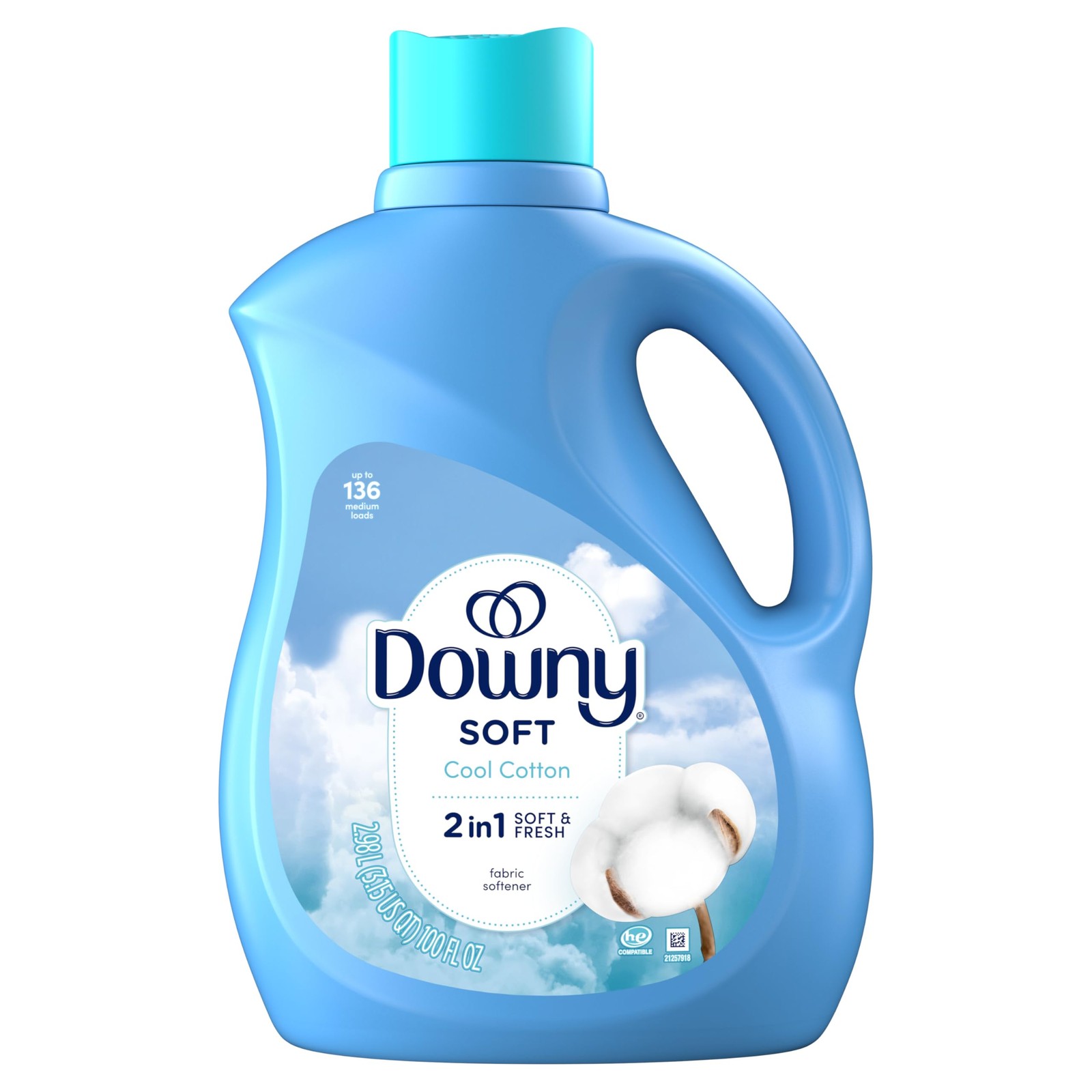 Downy Soft, 2 in 1 Soft and Fresh Liquid Fabric 100 Fl Oz (Pack of 1)