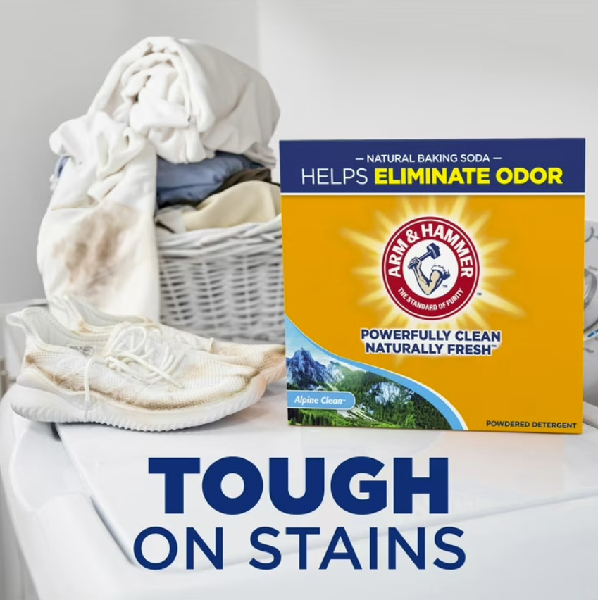 (3 Pack) ARM & HAMMER Powder Laundry Detergent, Alpine Clean, 9.56 lb, 155 Loads
