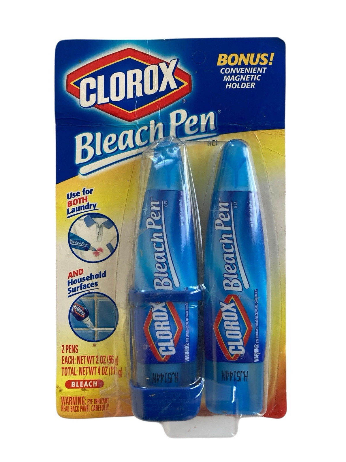 Clorox Bleach Pen Gel 2 Pack with Bonus Magnetic Holder – OPEN BOX UNUSED