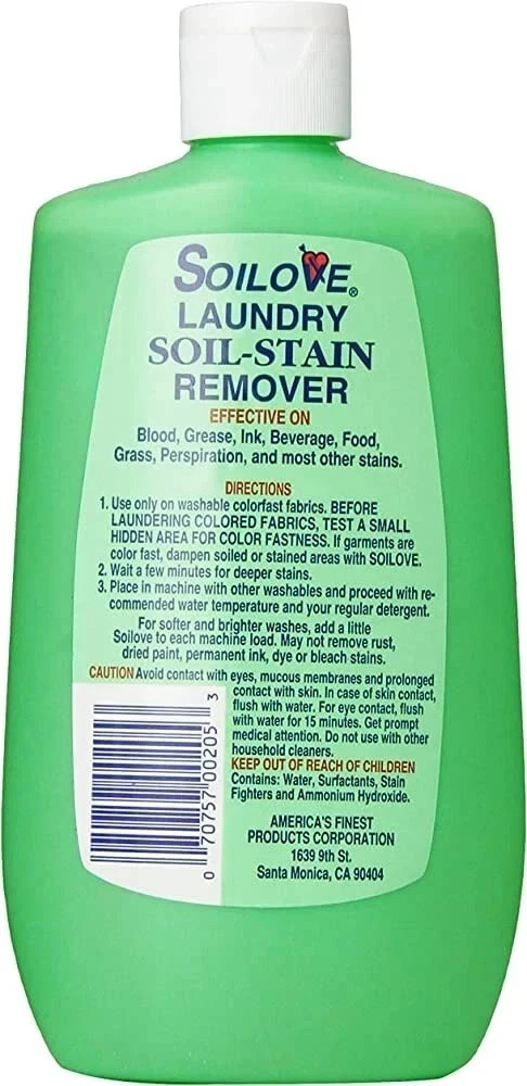 Soilove Laundry Soil-Stain Remover 16 OZ Fast Free Shipping Made in USA (3pk)