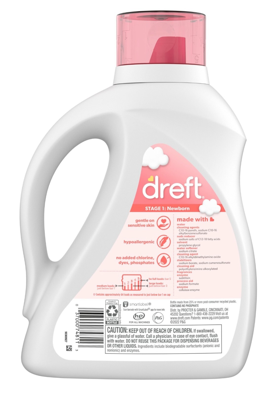 DREFT Stage 1 Newborn Laundry Detergent Medium Size 92 Fl OZ 64 Loads