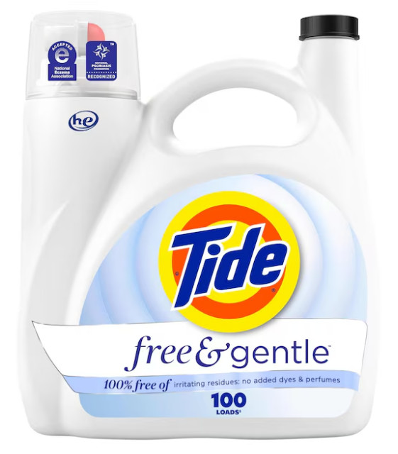 Tide Free & Gentle Liquid Laundry Detergent HE 132 fl oz 100 Loads