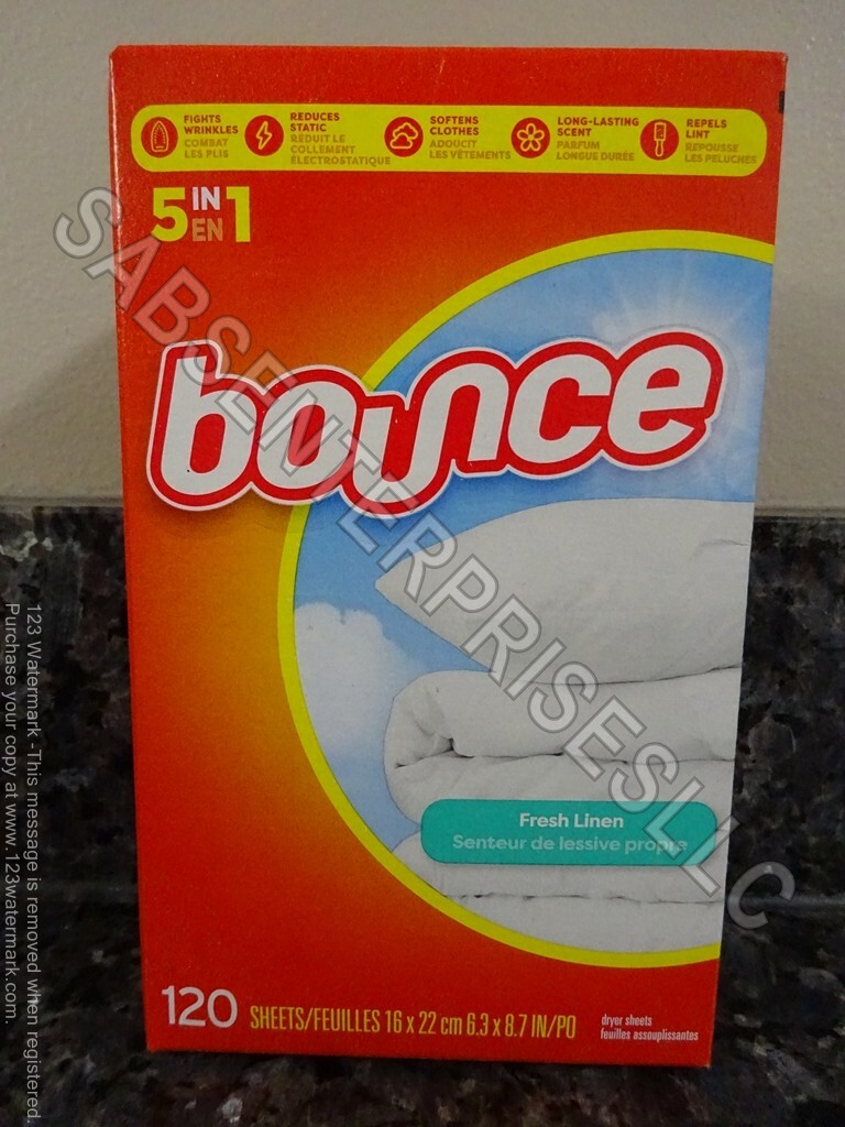 600 Bounce FRESH LINEN SCENT Softener Dryer Sheets (5 boxes 120 each)