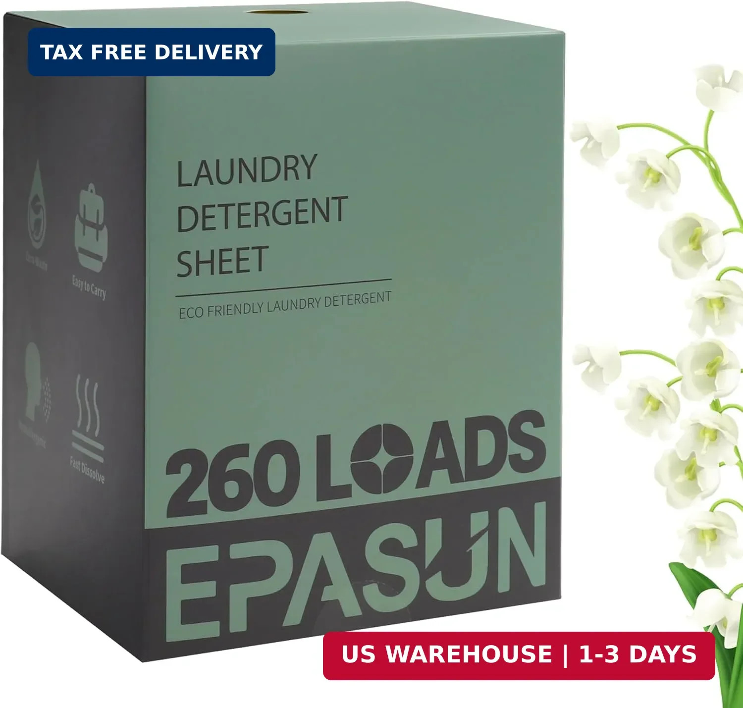 Laundry Detergent Sheets 260 Loads, Fresh Scent, Eco-Friendly Liquidless Soap St