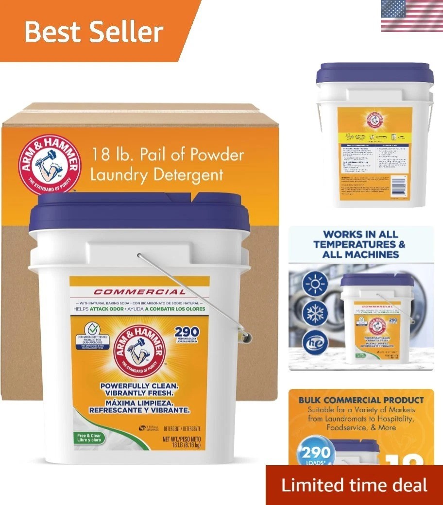 Free & Clear Professional Powder Laundry Detergent, 290 Loads, 18lb Bulk Pail