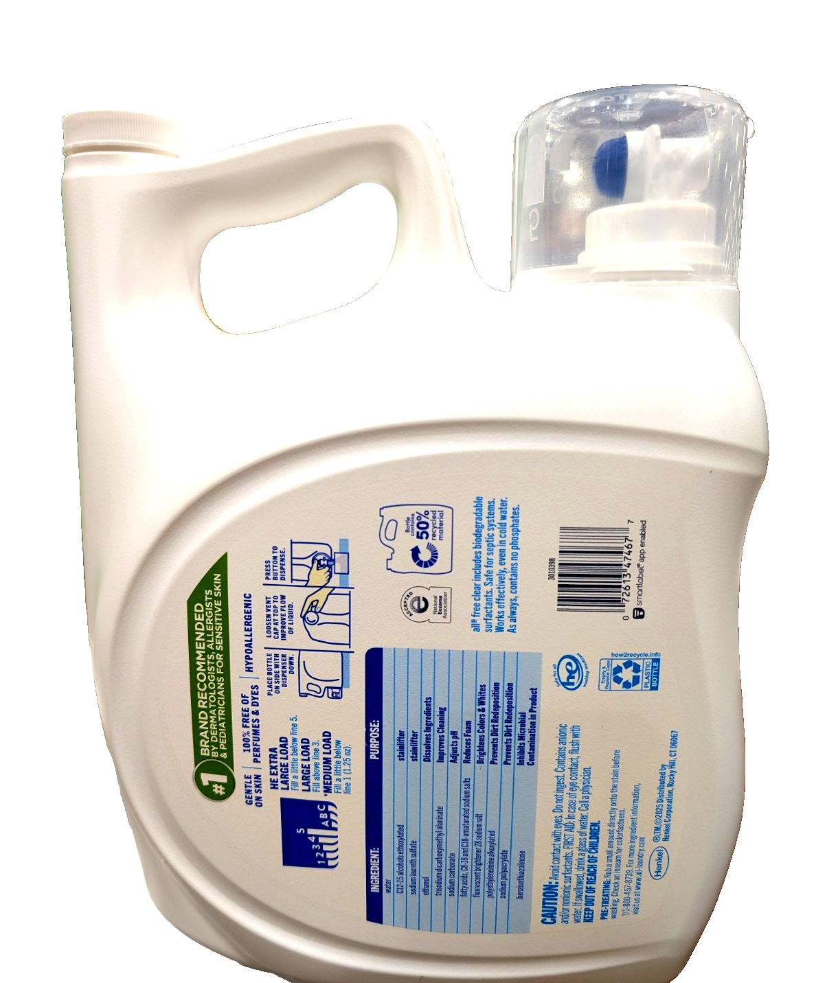 All Free & Clear Plus+ HE Liquid Laundry Detergent 160 loads 200 Fl Oz