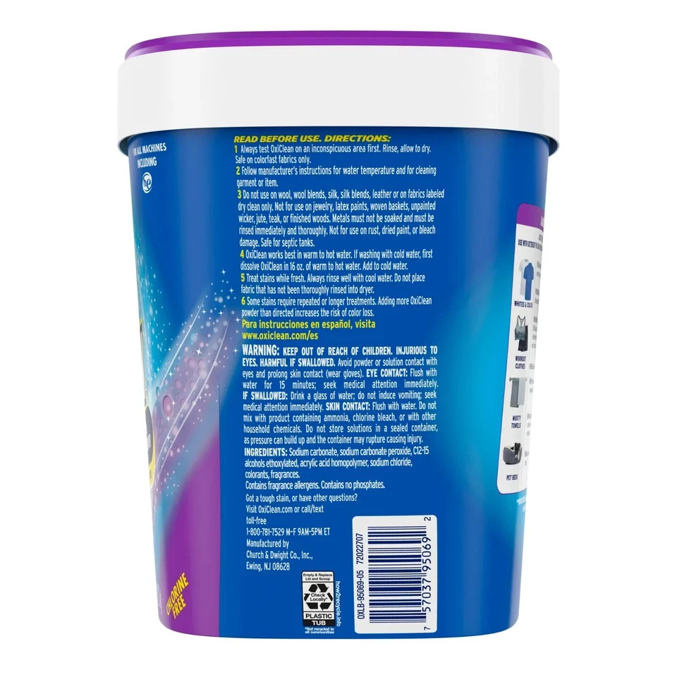 OxiClean Odor Blasters Stain Remover Powder 5 lb Laundry Booster Color Safe