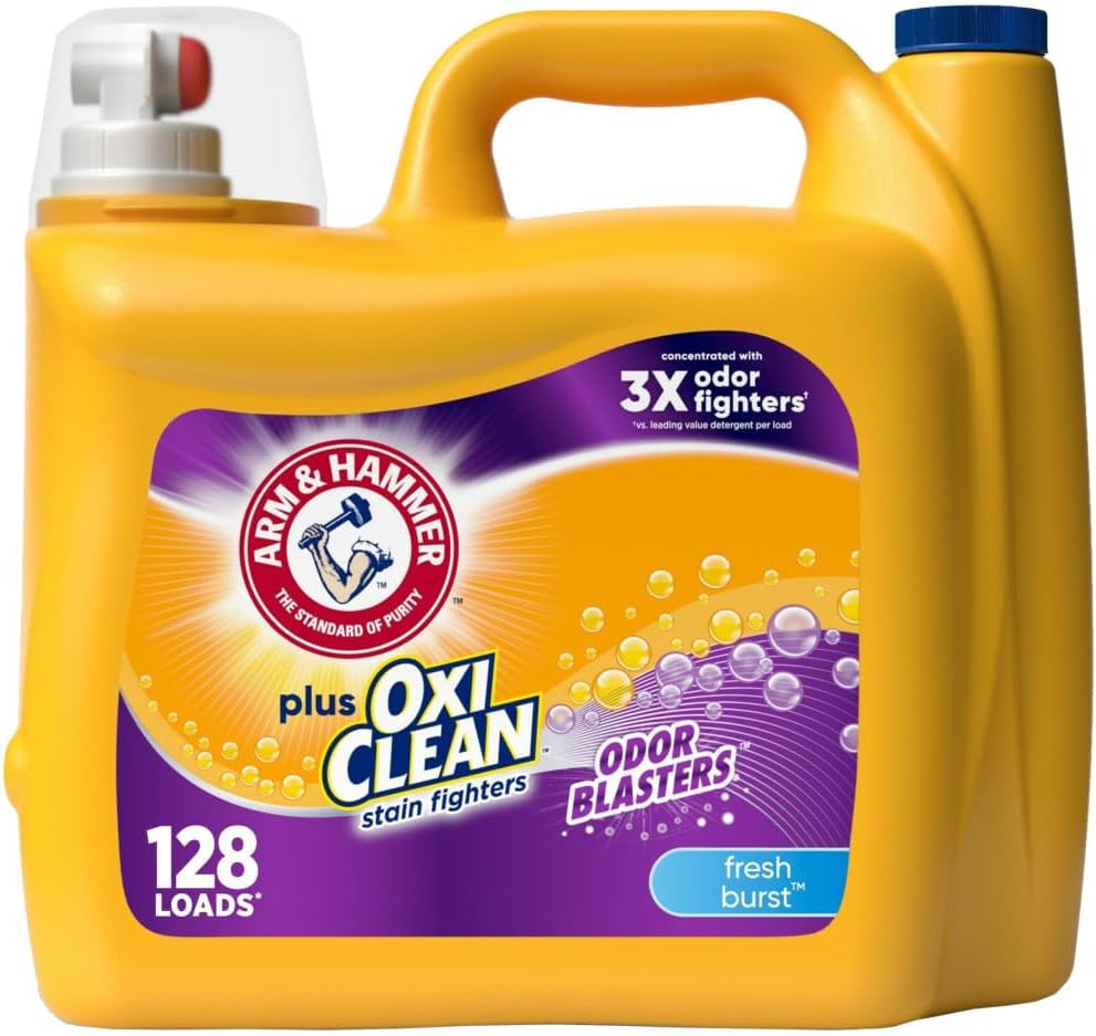 plus Oxiclean Odor Blasters Fresh Burst, 128 Loads Liquid Laundry Detergent, …