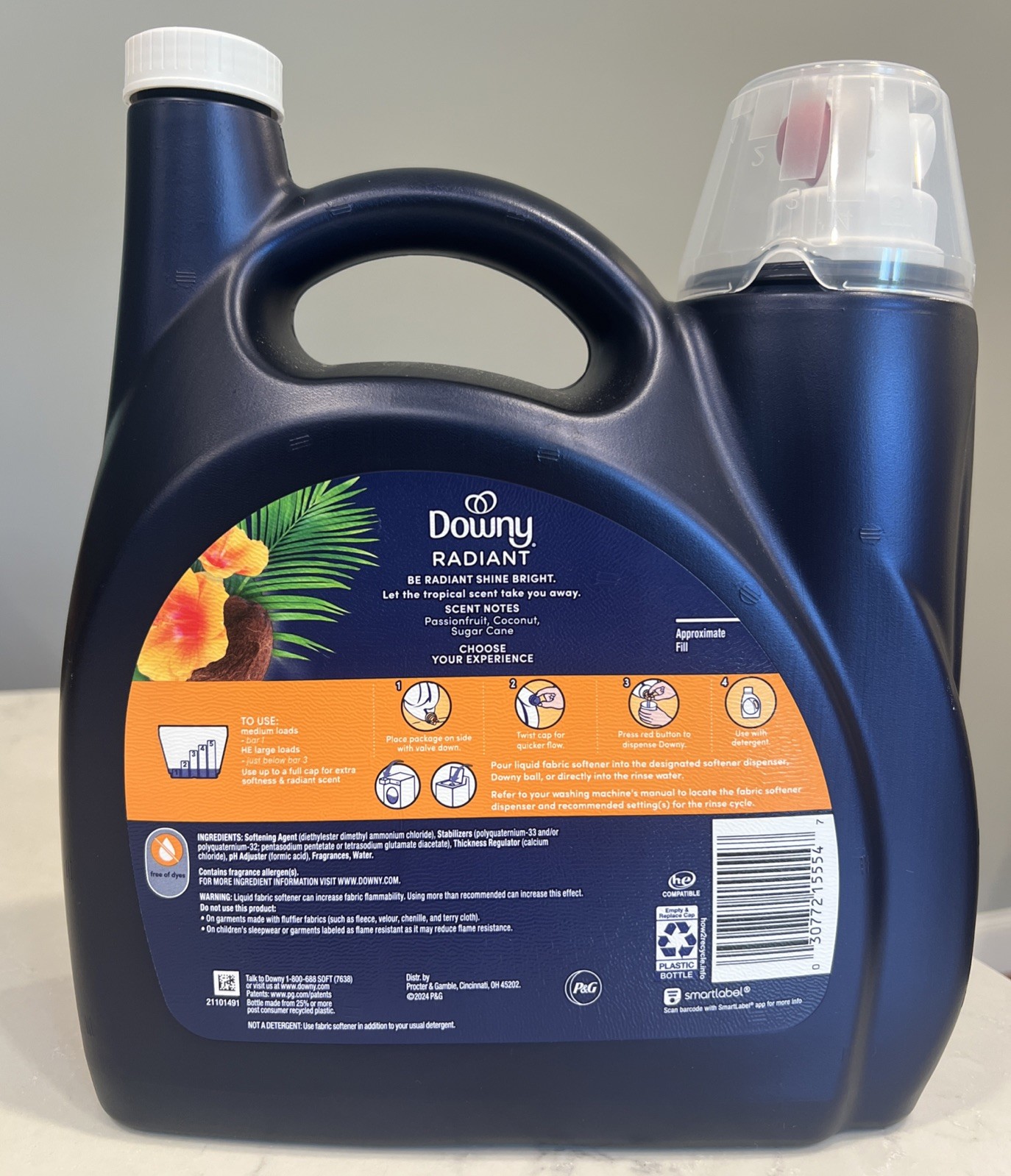 Downy Infusions Radiant Liquid Fabric Softener, Pineapple & Coconut Grove 111 oz